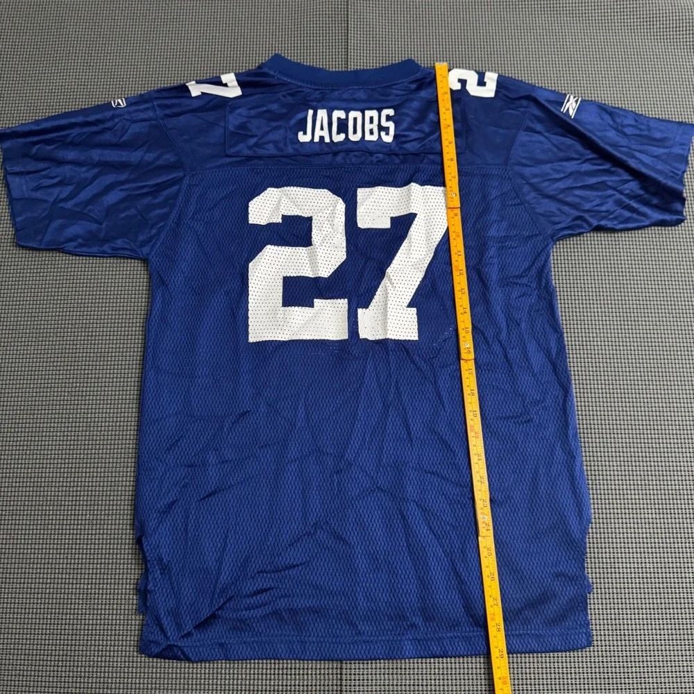 Reebok NFL New York Giants Brandon Jacobs 27 Jersey Blue Youth XL 18-20